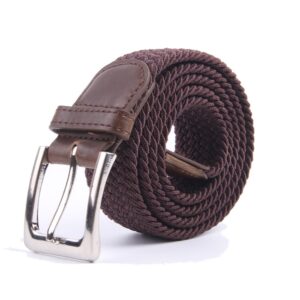 gelante canvas elastic fabric woven stretch multicolored braided belts 2041-coffee-m