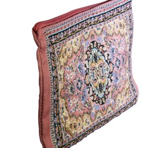 Unique Woman Coin Purse - Card Case - Floral Design - Fabric Oriental Rug (Pink)