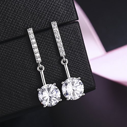 SBLING Platinum-Plated Cubic Zirconia Drop Earrings (4.25cttw)