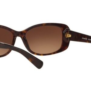 Coach HC8168 Sunglasses, Dark Tortoise/Brown Gradient, 56 mm