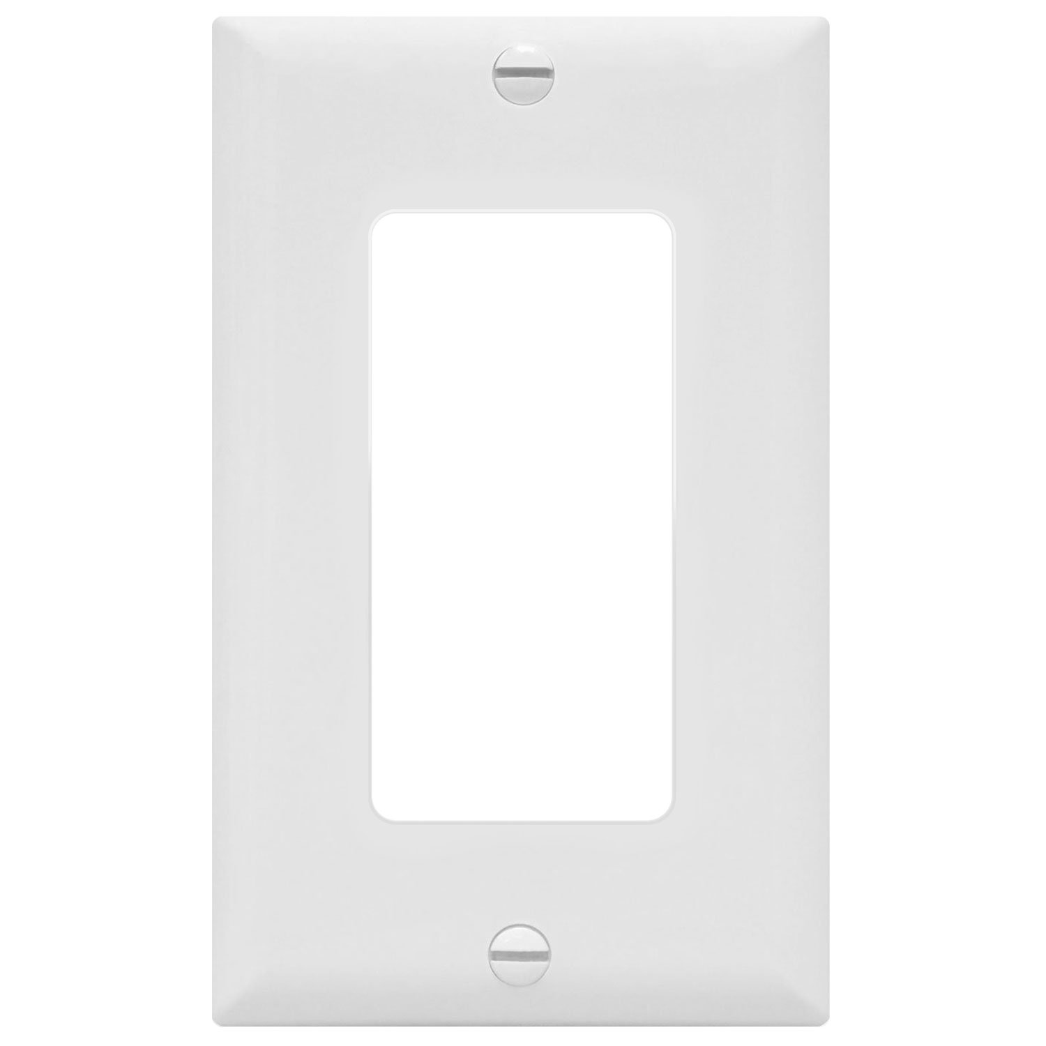 ENERLITES Decorator Light Switch or Receptacle Outlet Wall Plate, Size 1-Gang 4.50 Inches x 2.76 Inches, Unbreakable Polycarbonate Thermoplastic, 8831-W-10PCS, White (10 Pack), UL Listed