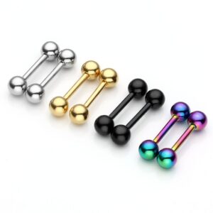 Jovivi 8pc 14G Stainless Steel 5mm Ball Tragus Ear Helix Cartilage Stud Earrings 5/16" Bar Length