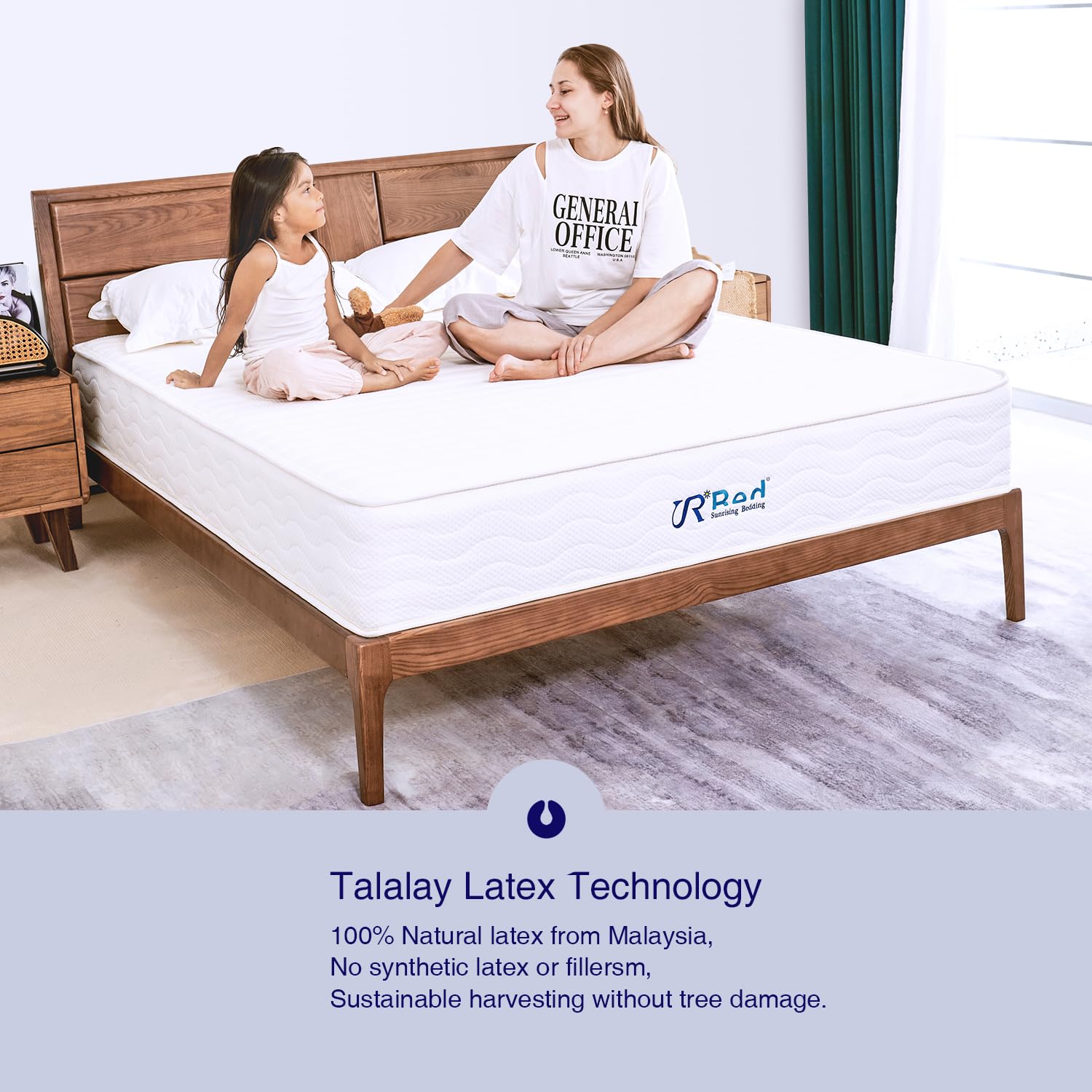 Sunrising Bedding 8 inch Natural Latex Twin Mattress, Individually Encased Pocket Coil, Firm, Supportive, Naturally Cooling, Organic Mattress, 120-Night Free Trial, 20-Year Warranty