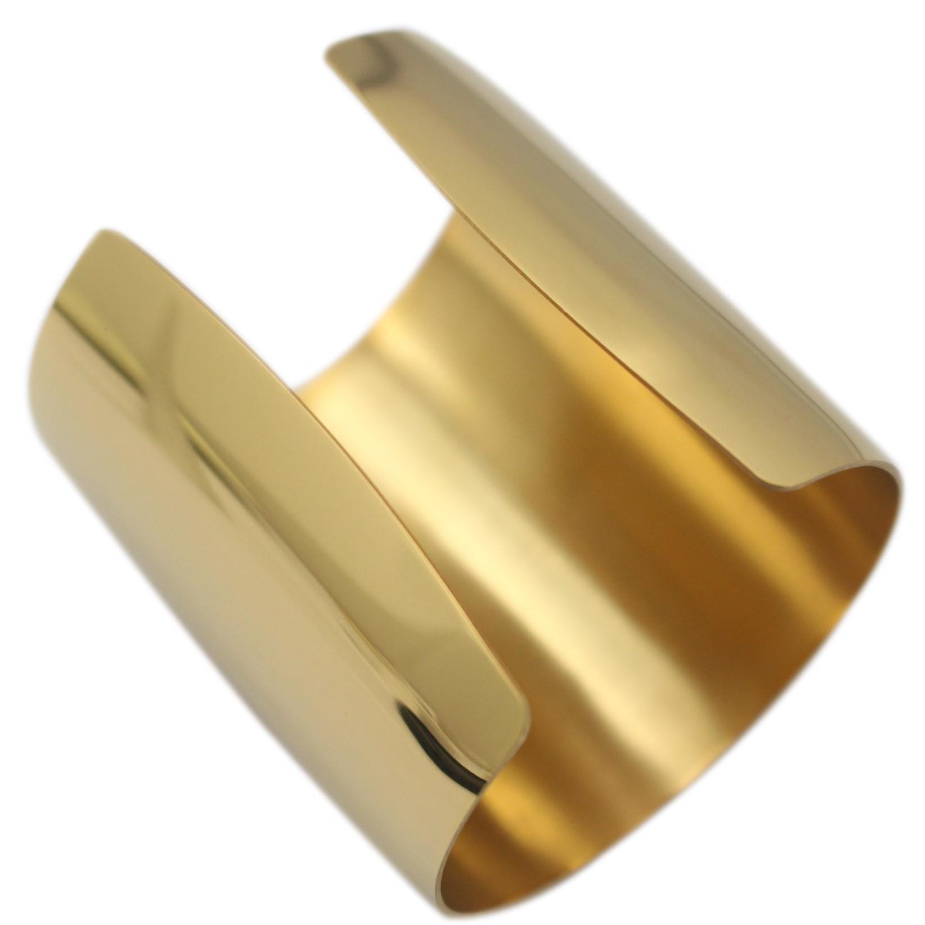 COUYA Stainless Steel Gold Plated Women Big Heavy Long Cuff Bangle Bracelet