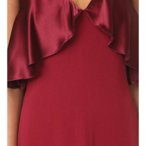 Jill Jill Stuart Women's Deep-V Satin Back Crepe Gown, Oxblood, 10