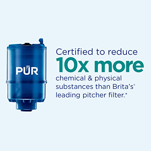 PUR PLUS Faucet Mount Water Filtration System, 3-in-1 Powerful, Natural Mineral Filtration with Lead Reduction, Horizontal, Chrome, PFM400H