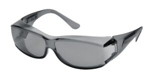 grey hc/pc uni-lens, adjustable temples, fits over rx frames up to 140mm