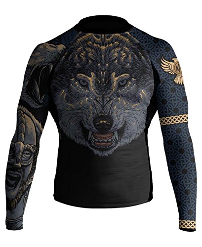 Raven Fightwear Men's Ulfhedinn MMA BJJ Rash Guard Black X-Large