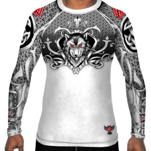 Raven Fightwear Men's Norseman MMA BJJ Rash Guard White Large