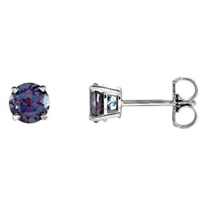 prong set 2.5mm 0.12 cttw full color change chatham created alexandrite stud earrings 14k white gold