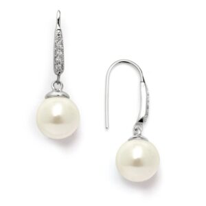 mariell pearl drop bridal earring, wedding earring for bride, bridesmaid, prom, mother's day jewelry gift