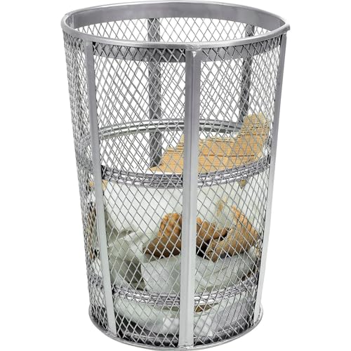 Global Industrial 48 Gallon Outdoor Metal Trash Container, Galvanized