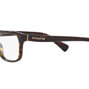 Coach HC6089 Prescription Eyewear Frames, Dark Tortoise/Demo Lens, 51 mm