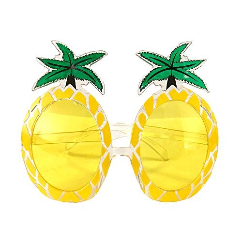 Crazy Night Fiesta Tropical Pineapple Sunglasses, Tropical Hawaiian Luau Party Summer Party Beach Party Novelty Sunglasses (yellow)