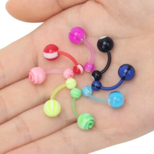 CrazyPiercing Assorted Lot of 100PCS Banana Piercing 14G Belly Button Rings Piercing Jewelry