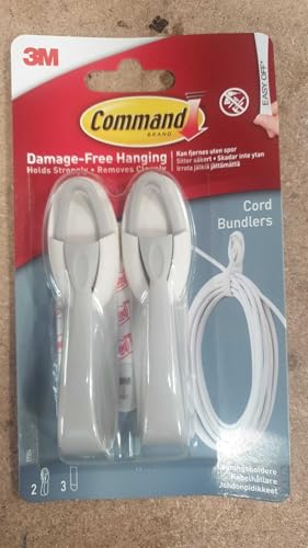 Command Cord Bundlers, White, 2-PACK