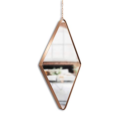 Umbra Dima Mirrors, Trio of Decorative Mirrors for Wall Decor, Apartment Décor/Wall Art, Copper, 28.7 x 17.7 x 1.6 cm, Diamond, Set of 3