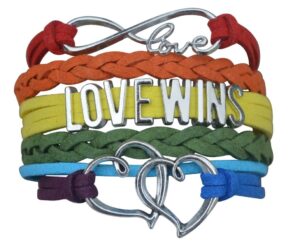 infinity collection lgbt bracelet, love wins bracelet- lesbian pride jewelry, rainbow pride bracelet & lesbian gifts