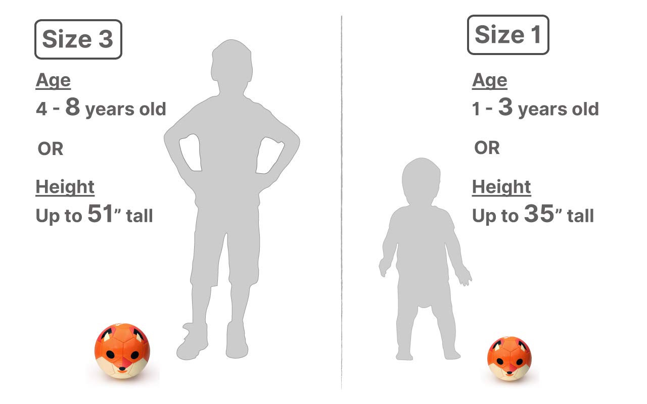 Daball Kid and Toddler Soccer Ball - Size 1 and Size 3, Pump and Gift Box Included (Size 1, Happy, The Zebra)