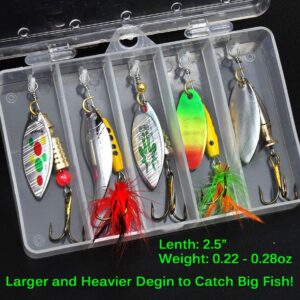 10pcs Fishing Lure Spinnerbait, Bass Trout Salmon Hard Metal Spinner Baits Kit with 2 Tackle Boxes by Tbuymax