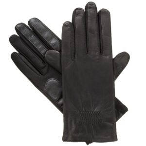 isotoner womens classic cold weather gloves, black, small-medium us