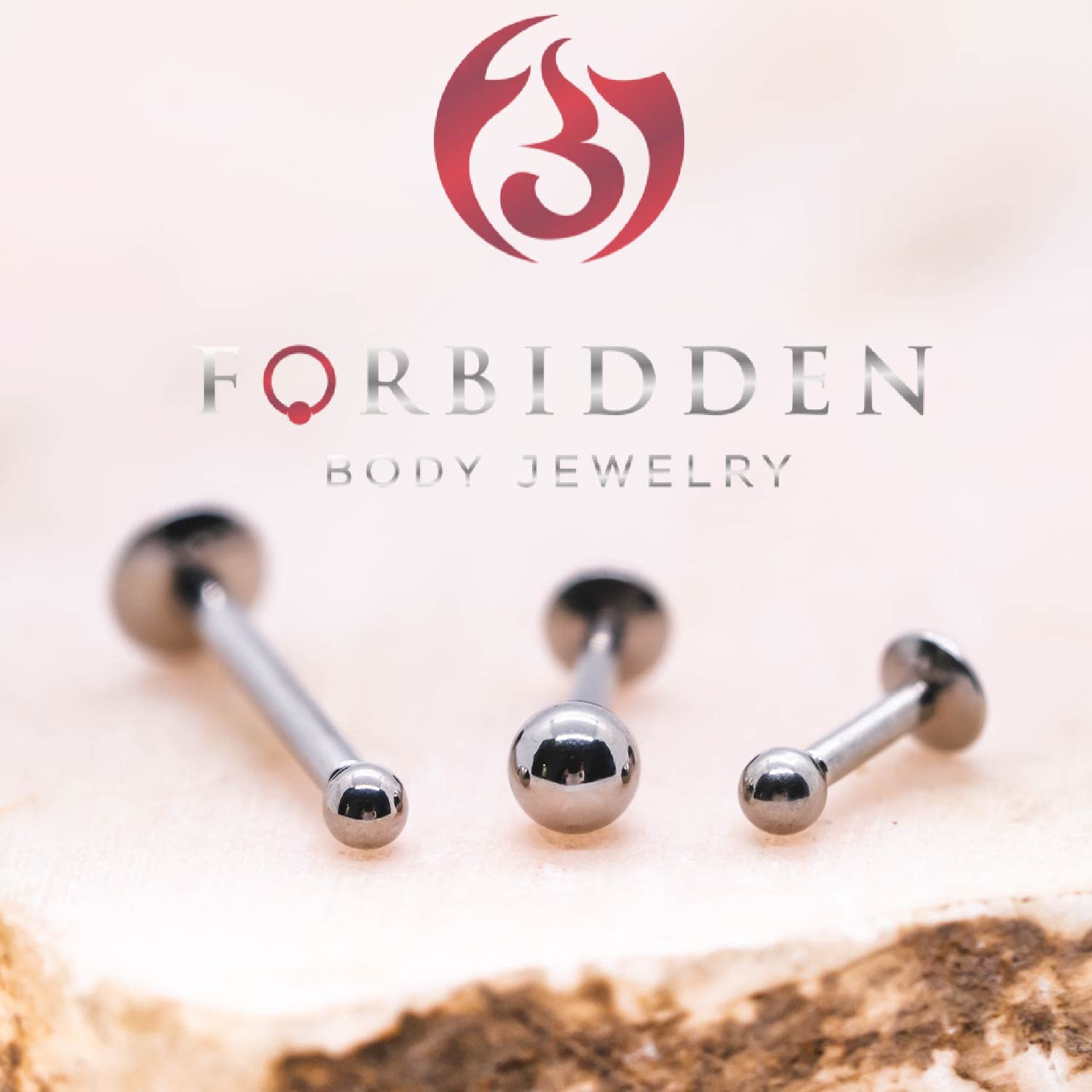 Forbidden Body Jewelry 16g 11mm Surgical Steel Tragus Earring, Helix Earring and Labret Piercing Stud, 3mm Ball Top