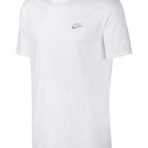 NIKE Sportswear Men's Club Embroidered Futura Tee, White/Black, Medium