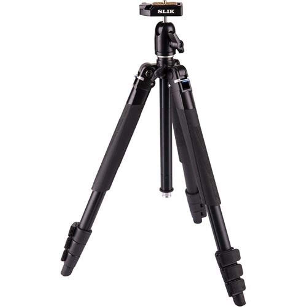 SLIK Lite AL-420M Tripod with LED Center Column Flashlight, for Mirrorless/DSLR Sony Nikon Canon Fuji Cameras and More - Black (611-593)