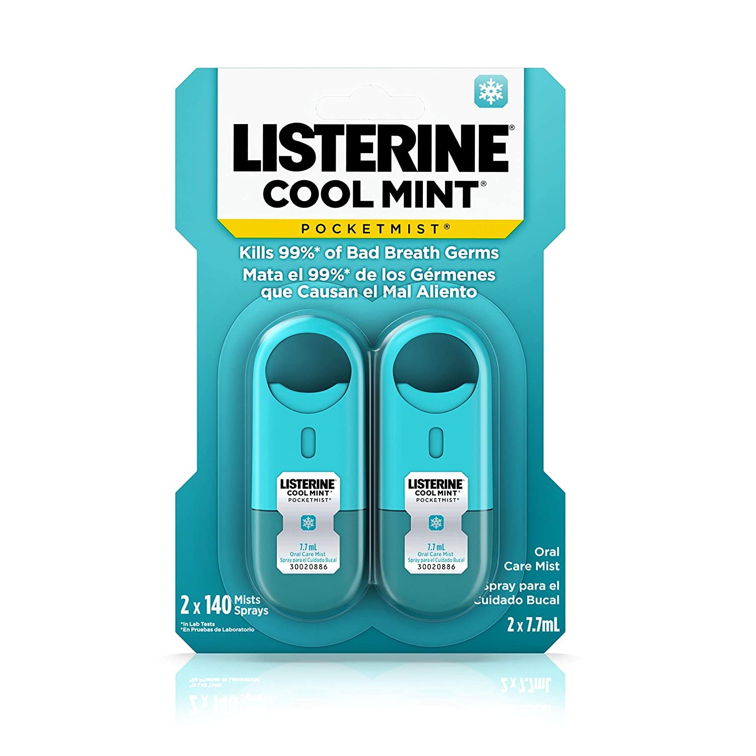 Listerine Pocketmist Cool Mint Oral Care Mist to Get Rid Of Bad Breath, 2 Pack ( Pack of 8)