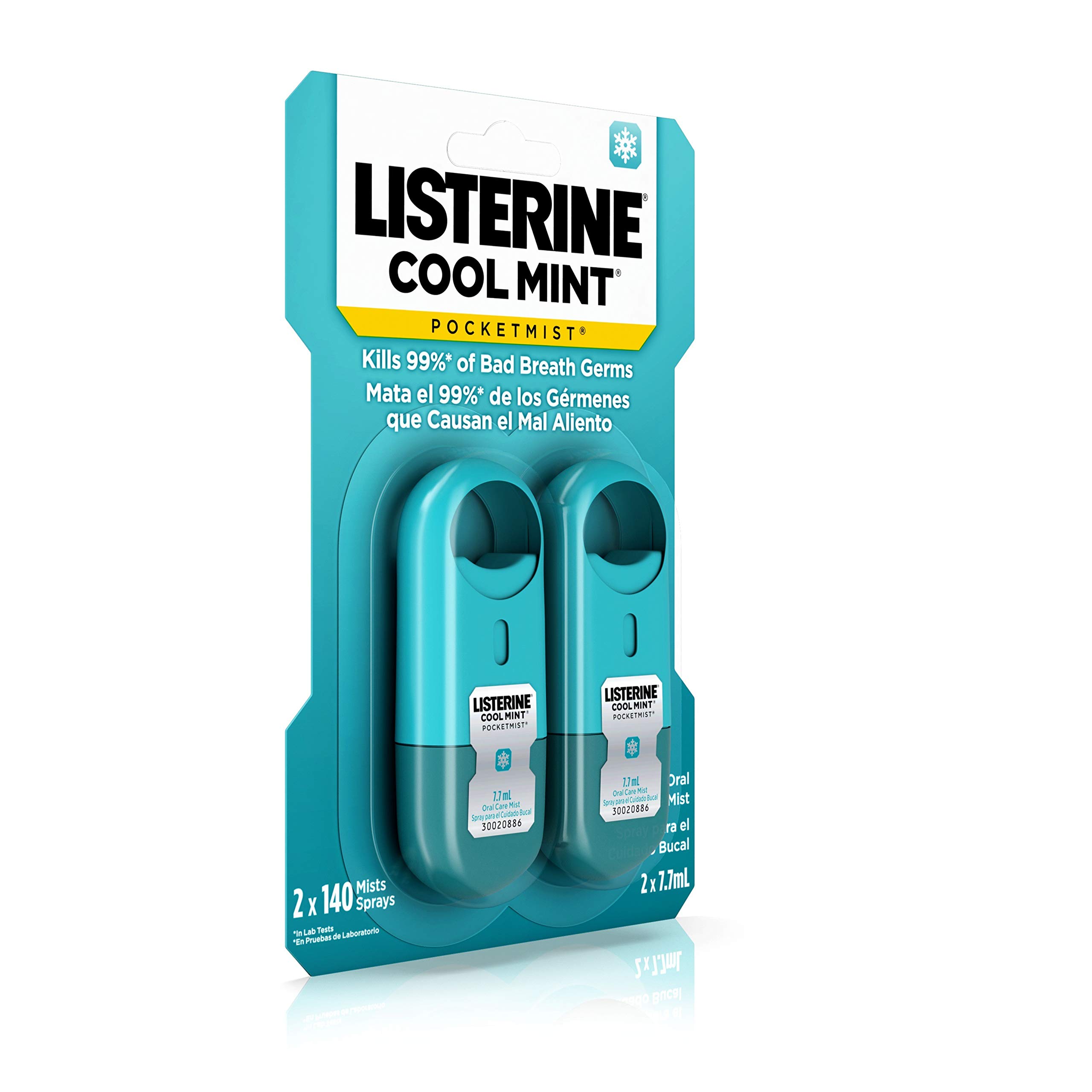 Listerine Pocketmist Cool Mint Oral Care Mist to Get Rid Of Bad Breath, 2 Pack ( Pack of 8)