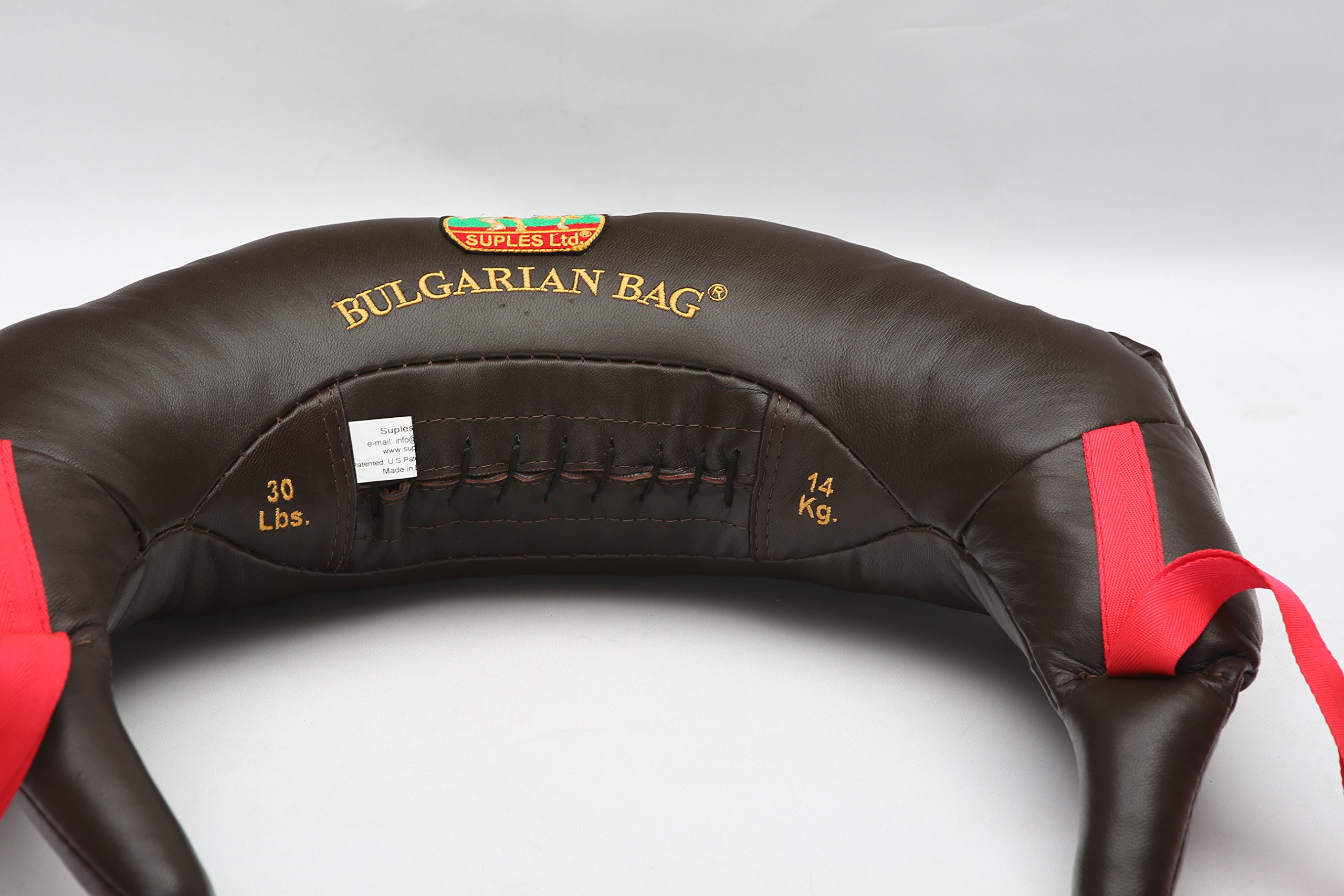 Bulgarian Bag - Genuine Leather (30 lb.) (Fitness, Crossfit, Wrestling, Judo, Grappling, Functional Training, MMA, Sandbag), Medium