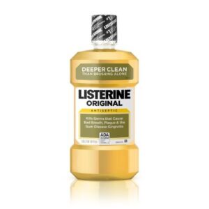 listerine original oral care antiseptic mouthwash with germ-killing formula to fight bad breath, plaque and gingivitis, 500 ml (pack of 4)