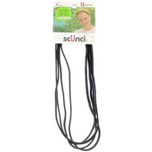 scunci no-slip grip flat headwraps, black 4 ea (pack of 2)