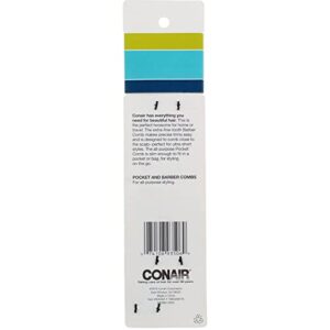 Conair Hard Rubber Pocket and Barber Comb 2 ea (Pack of 3)