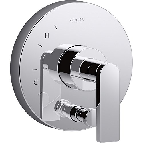 Kohler K-T73117-4-CP T73117-4-CP Composed Trim with Diverter and Lever Handle for Rite-Temp Pressure Balancing, Valve Not Included, Polished Chrome