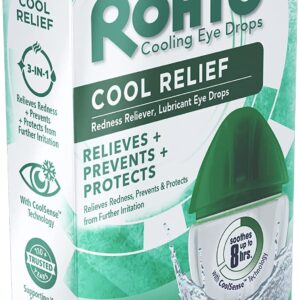 Rohto Cool Cooling Eye Drops, Dual Action, 0.4 Ounces each (Pack of 7)