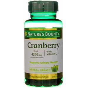 nature's bounty cranberry fruit 4200 mg, plus vitamin c softgels, 120 ea (pack of 4)