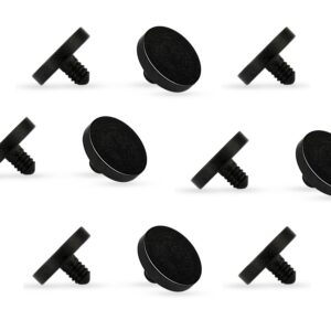 Pierced Owl Set of 10 Black Acrylic Dermal Anchor Retainer Tops 4mm, Metal Free, Allergy Free