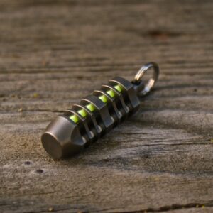 TEC-T3-6X Titanium Isotope Triode Fob - Titanium Tritium Vial Lantern - 3mm x 23mm - 3mm x 11mm - Camping Accessories - Gifts for Men - Keychain Accessories - Survival Gear - Outdoor Toys - Cool Stuff