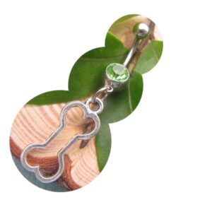 2Pcs Dog Bone Belly Ring