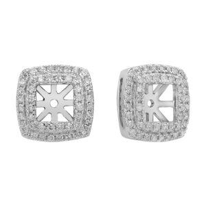 dazzlingrock collection 0.45 carat (ctw) 10k round white diamond removable jackets for stud earrings 1/2 ct, white gold