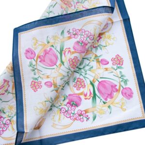 CoCoUSM Ladies Retro Style Vintage Floral Print Cotton Handkerchiefs 6PCS