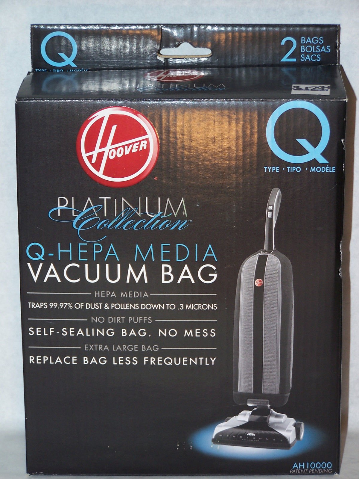 (Ship from USA) Hoover Genuine Platinum Collection Type Q Hepa Vacuum Bags AH10000 2 pack /ITEM#H3NG UE-EW23D278748