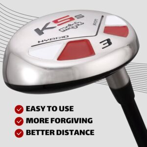 Majek Senior Men’s Golf All Hybrid Complete Full Set, which includes: #3, 4, 5, 6, 7, 8, 9, PW Senior Flex with Premium Men's Arthritic Grip Right Handed Utility “A” Flex Clubs