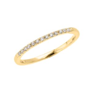 10k yellow gold dainty diamond stackable ring (size 5)