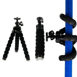 Acuvar 6.5” inch Flexible Tripod with Universal Mount for All Smartphones with Wireless Remote Control & an eCostConnection Microfiber Cloth