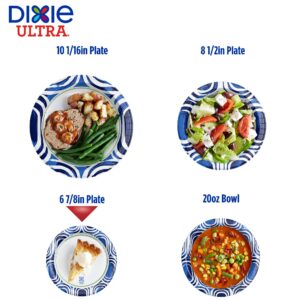 Dixie Ultra, Small Paper Plates, 6 7/8" Inch, 44 Count, 3X Stronger*, Heavy Duty, Microwave-Safe, Soak-Proof, Cut Resistant, Disposable Plates For Heavy, Messy Meals