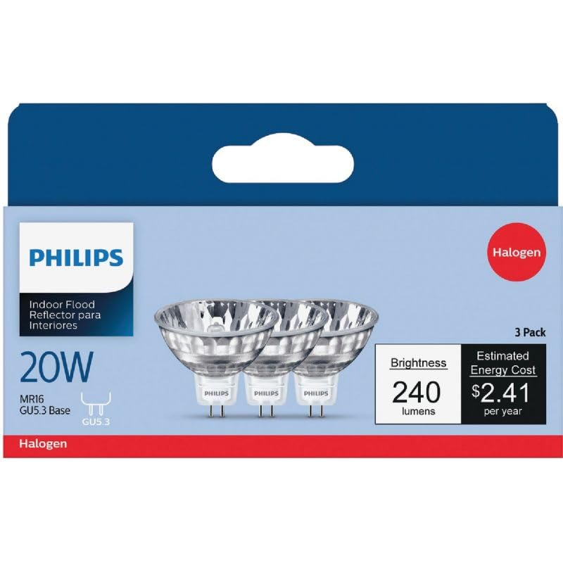 Philips 415687 Indoor Flood 20-Watt MR16 12-Volt Light Bulbs 3Pk x2