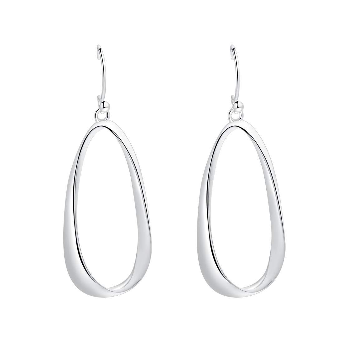 SA SILVERAGE Earrings for Women, 925 Sterling Silver Teardrop Earring Fashion Clip on Christmas Jewelry Dangly Statement Ear Rings Thanksgiving Gift