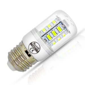 E27 5W White LED Light Bulb Lamp, Low Power Consumption, AC 110-120v, Cool White 6500K, E26 LED Corn Bulb, 40 Watts Replacement, Pack of 8 Units